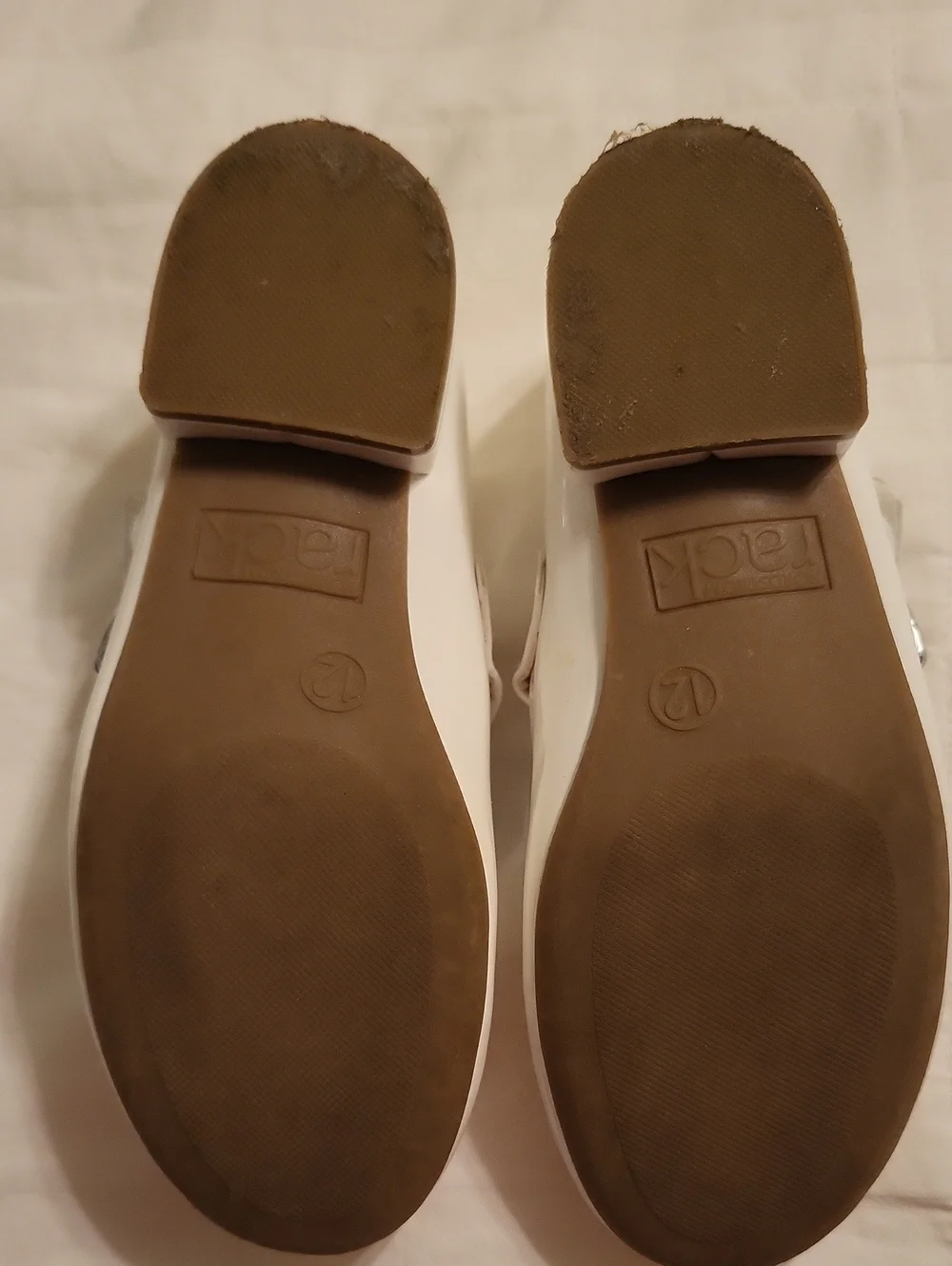 White Mary Jane Flats with Velcro Buckle Strap